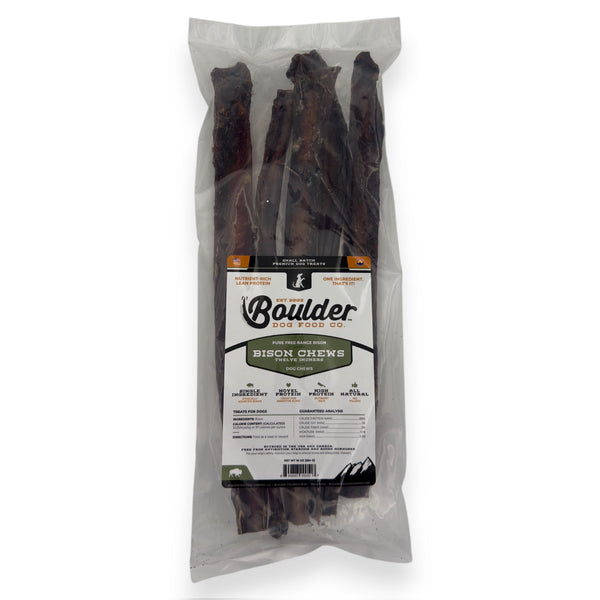 Boulder Dog Food Co. Bison Chews 12-inch bag