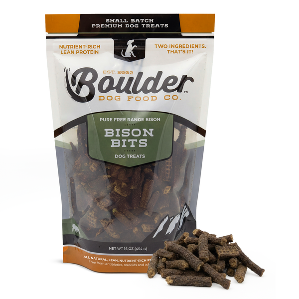 Boulder Dog Food Co. Bison Bits — 100% natural bison dog treats.