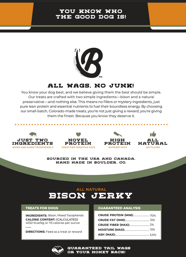 Bison Jerky | Premium High Value Bison Treats